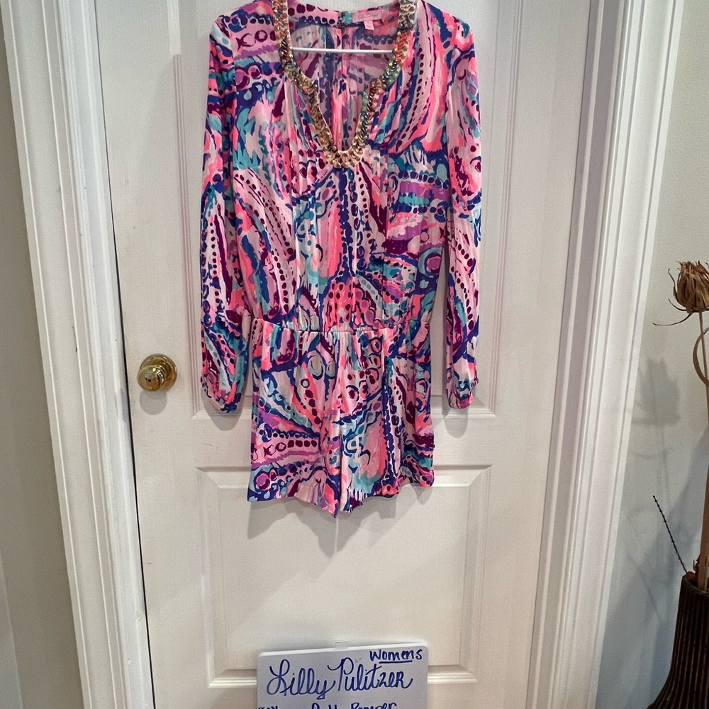 Lilly Pulitzer Pink and Blue Patterned Dress